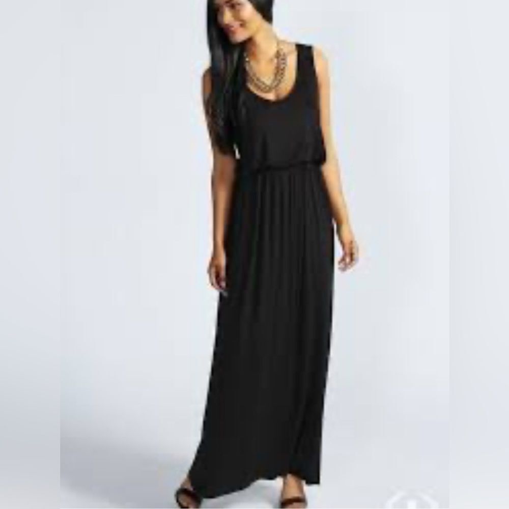 Lush black jersey knit maxi dress size medium